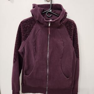 Lululemon Scuba Hoodie Light Cotton Fleece Floral Flock Size 12